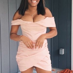 CORALINE BLUSH SATIN CORSET DRESS